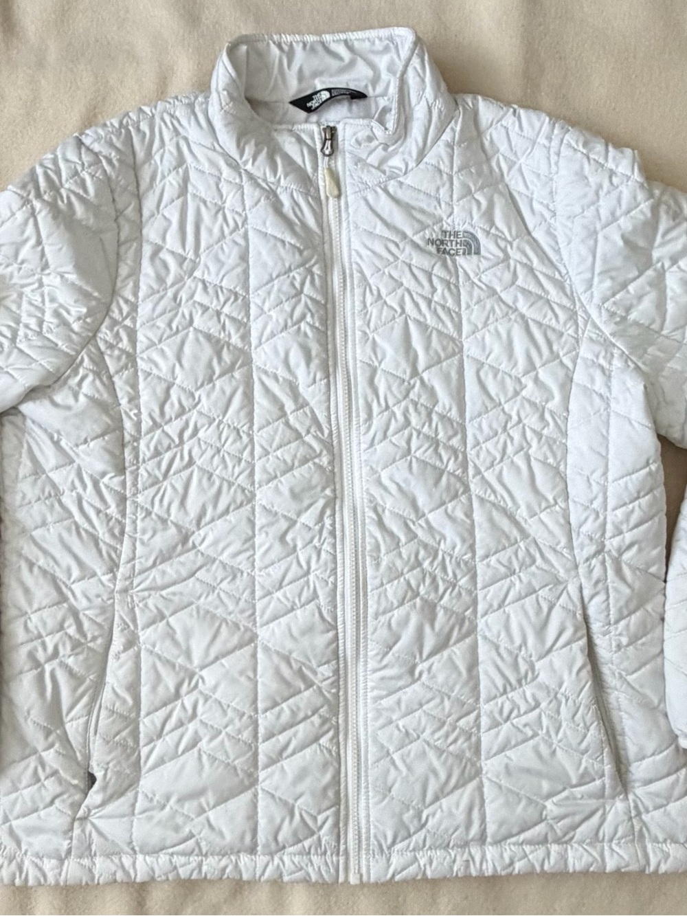 The North Face Womens White Quilted Puffer Jacket XXL